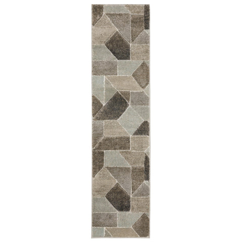 Oriental Weavers Cambria Area Rug - 004L2-1'10" x 7'6" - in Grey/Brown - Modern Style, Stain Resistant, Family and Pet Friendly, Entryway, Hallway Runner Rug