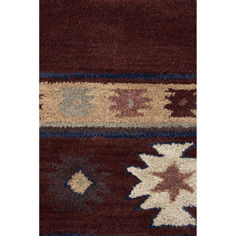 Rizzy Home Alora Decor Ryder 9' x 12' Tribal Burgundy/Tan/Sage/Navy Hand-Tufted Area Rug