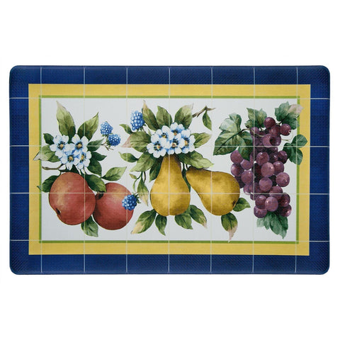 Anti-Fatigue Floor Comfort Mat - 18 x 30 Inch (Fruity Tiles) - Waterproof Non-Slip Rug - Easy to Clean Cushioned Mat for Kitchen, Bathroom, Standing Desk & Office - Achim Home Decor Multi Color