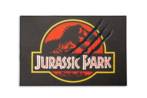 Ukonic Jurassic Park Logo Printed Area Rug | Indoor Floor Mat, Accent Rugs for Living Room and Bedroom, Home Decor for Kids Playroom | Dinosaur Toys, Gifts and Collectibles | 52 x 36 Inches