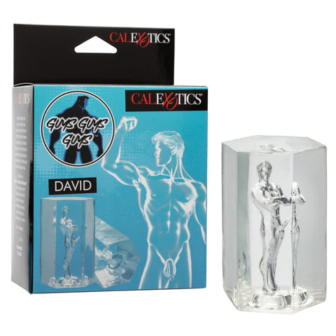 CalExotics Guys Guys Guys David Transparent Male Masturbator with Closed-End Superior Suction - SE-0892-60-3