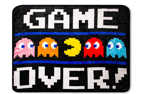 JUST FUNKY PAC-Man Game Over Throw Blanket | 45 x 60 Inch Soft Fleece Blanket