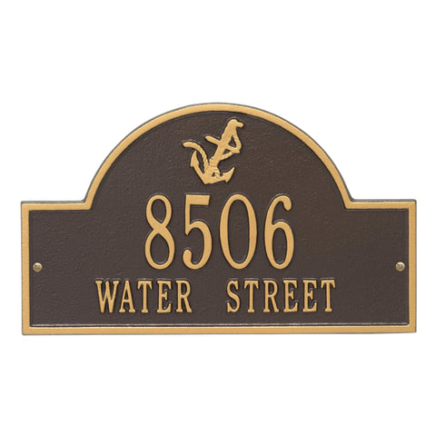 Whitehall Personalized Anchor Arch Plaque-5124OG-Bronze/Gold