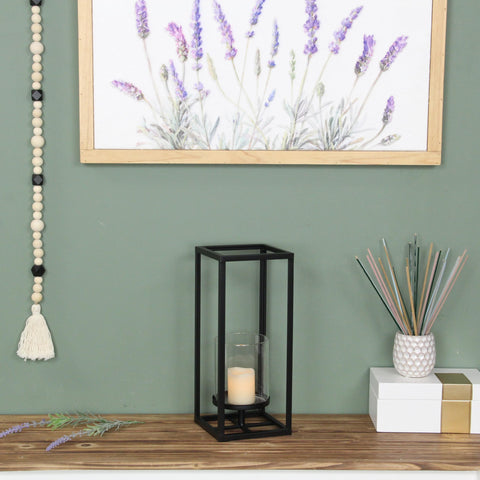 Cheungs Pembertale Tall Square Black Metal Lantern
