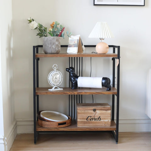 Cheungs Lauxel 3 Tier Metal Framed Wood Shelf (5975)
