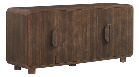 Crosley Furniture Millie Modern Sideboard Buffet Cabinet with Shelves, Dining Room, Kitchen, TV Stand, Brown