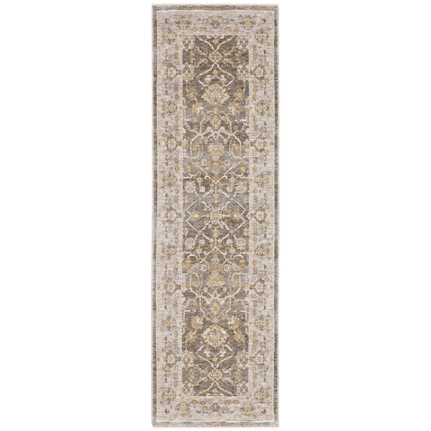 Oriental Weavers Maharaja Area Rug - 040M1-2'3" x 7'6" - in Beige/Grey - Vintage Inspired, Stain Resistant, Family and Pet Friendly, Entryway, Hallway Runner Rug