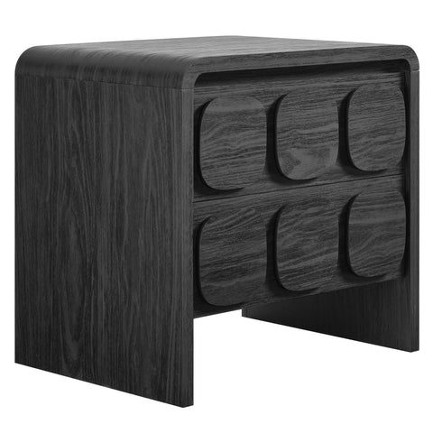 Modway Toscana 2-Drawer Nightstand in Black