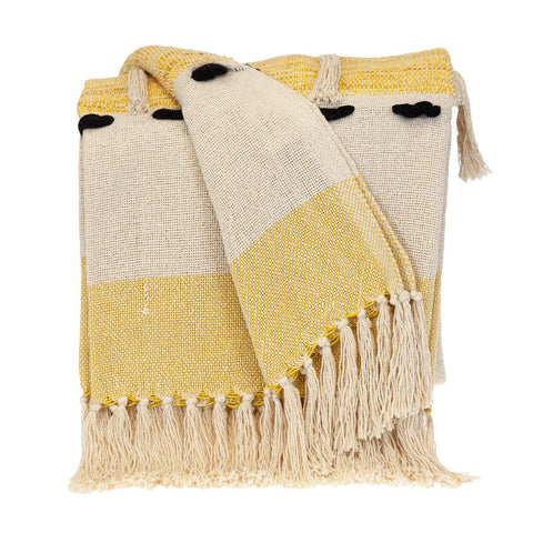 Parkland Collection Transitional Vereigated Yellow Rectangle 50 x 60 Throw