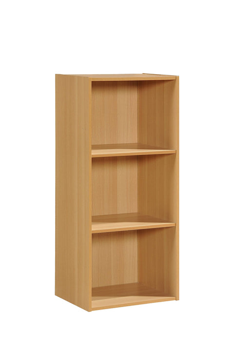 Hodedah Import 3 Shelf Bookcase, Beech