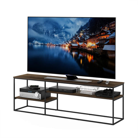 Furinno Moretti Modern Lifestyle TV Stand for TV up to 78 Inch Columbia Walnut