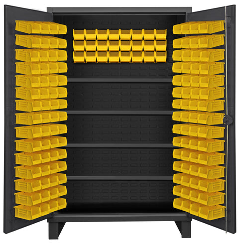 Durham HDC48-144-4S95 Bin and Shelf Cabinet, 78" Overall Height, 48" Overall Width, Total Number of Bins 144