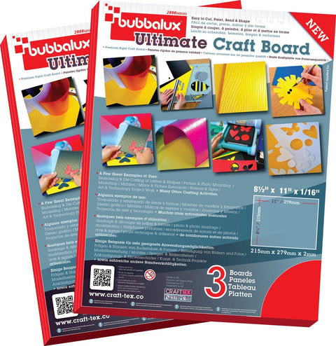 Floortex Craft Board CraftTex Red Pack of 6 Bubbalux-Letter Size