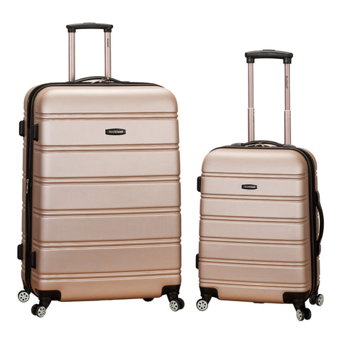 Rockland Melbourne Hardside Expandable Spinner Wheel Luggage, Champagne, 2 Piece (20"/28")