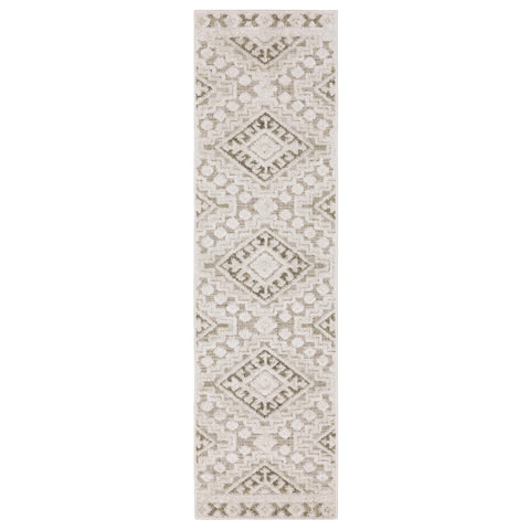 Oriental Weavers Tangier Area Rug - TAN03-2'3" x 7'6" - in Beige/Brown - Eclectic Global Style, Stain Resistant, Family and Pet Friendly, Entryway, Hallway Runner Rug