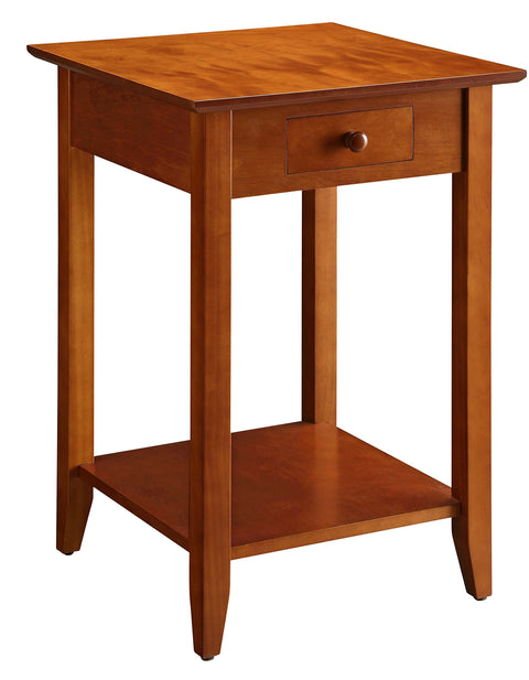 Convenience Concepts American Heritage End Table with Drawer and Shelf, Cherry, 18 in x 18 in x 26 in