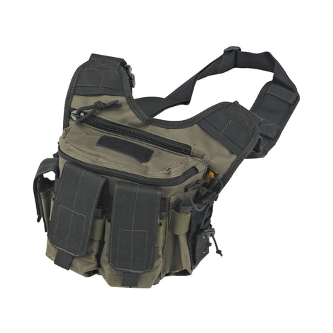 US PeaceKeeper Products P20305 - Rapid Deployment Pack - Heavy Duty Water Resistant Fabric - Ergonomic Sling Pack - Concealed Pocket - OD Green/Black