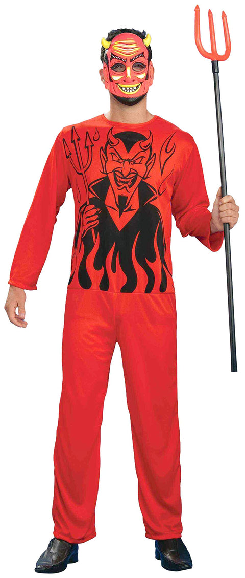 Forum Novelties Men's Retro Devil Costume, Red, Standard