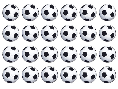 Beistle 24 Piece Durable Paper Soccer Ball Cut Outs for Sports Theme Birthday Party Decorations, 13.5", Black/White