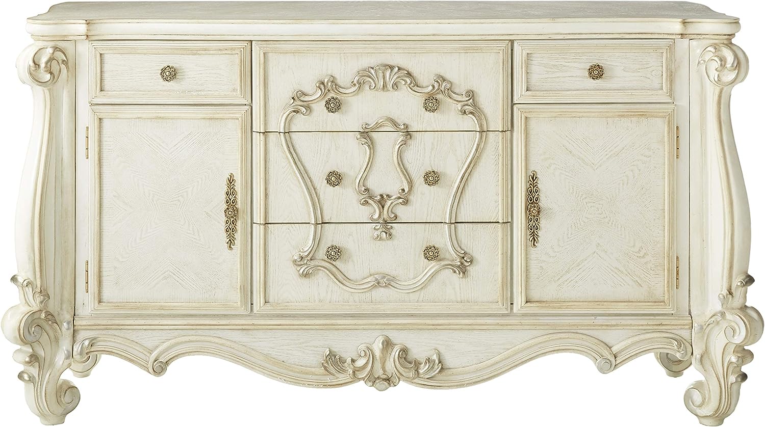 ACME Versailles Bone White Vanity Stool