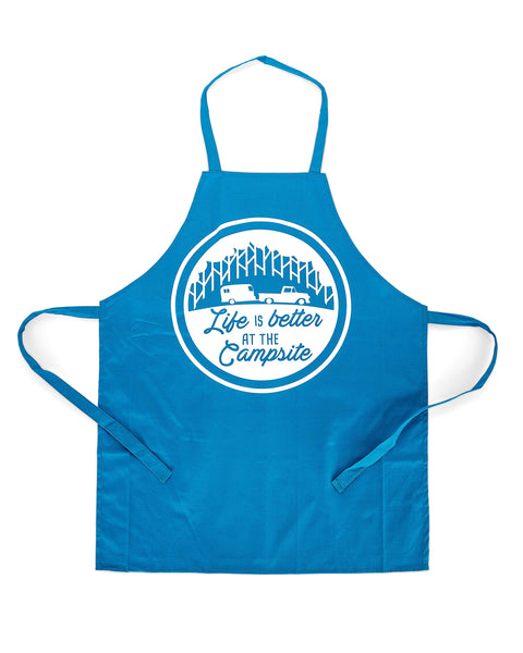 Camco Life is Better at The Campsite Adjustable Apron | Features a Truck and Tree-Themed Design, Made Entirely of Cotton, and is Machine Washable (53258)