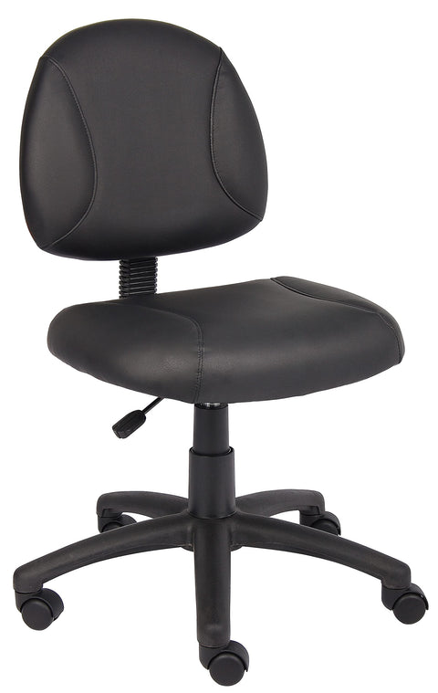Boss Office Products Posture Task Chair Without Arms in Black, Low-Back (B305)