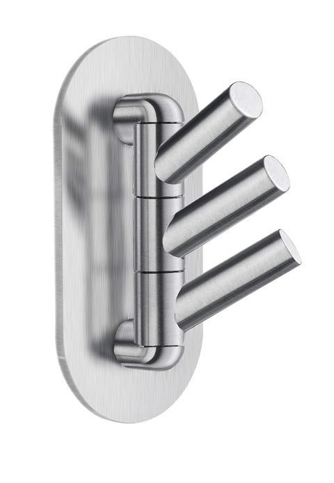 TRIPLE HOOK SWIVEL, SELF ADHESIVE BRUSHED SS