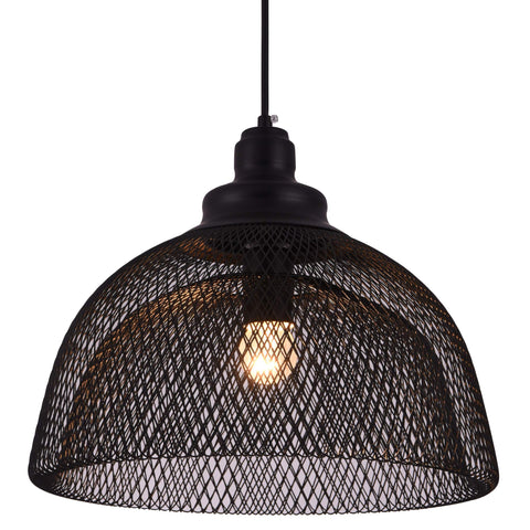 Elegant Lighting Living District Warren Collection Pendant D13.5in H11in Lt:1 Black Finish