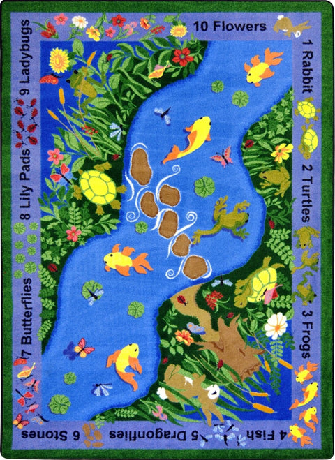 Joy Carpets 1467CC You Can Find 5 ft.4 in. x 7 ft.8 in. Oval 100 Pct. STAINMASTER Nylon Machine Tufted- Cut Pile Educational Rug