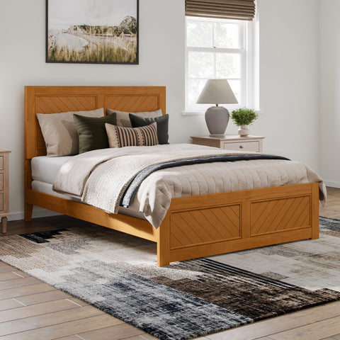 AFI, Canyon Full Foundation Bed Frame with Matching Footboard, Light Toffee