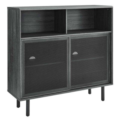 Modway Kurtis 47" MDF and Particleboard Display Cabinet in Charcoal