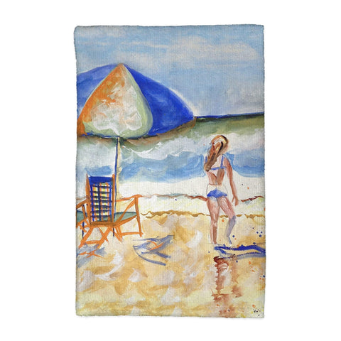 Beach Chairs & Girl Kitchen Towel - 16x25