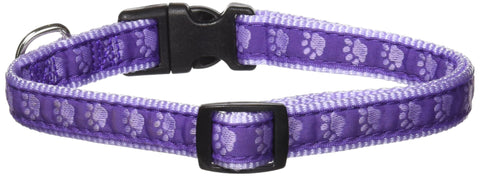 Casual Canine TwoTone Pawprint Dog Collar, 14-20-Inch, Purple