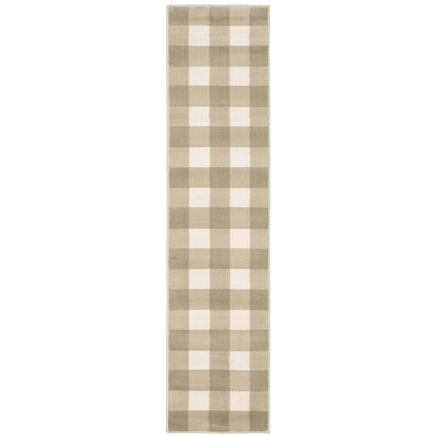 Oriental Weavers Georgia Area Rug - 678A0-1'10" x 7'6" - in Beige/Ivory - Modern Farmhouse Style, Stain Resistant, Family and Pet Friendly, Entryway, Hallway Runner Rug
