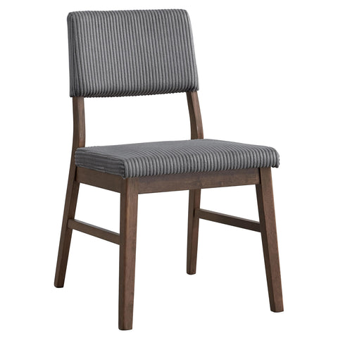 Acme Seda Wood and Fabric Upholstered Side Chair in Gray and Walnut (Set of 2)