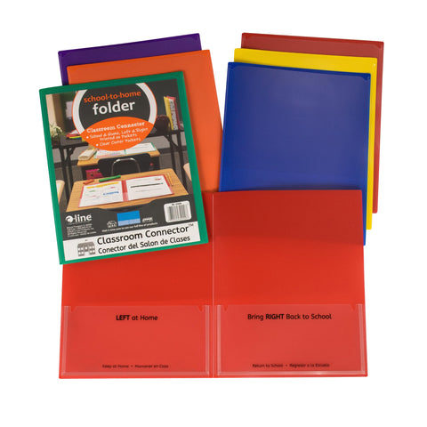 C-Line Classroom Connector School-to-Home Folders, Assorted Colors, 36 per Box (32000-36)