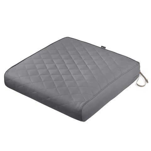 Classic Accessories Montlake FadeSafe Water-Resistant 25 x 27 x 5 Inch Rectangle Outdoor Quilted Seat Cushion, Patio Furniture Chair Cushion, Grey