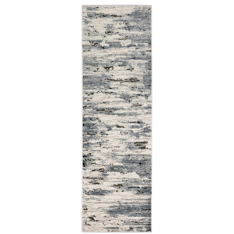 Oriental Weavers Caravan Area Rug - 750W8-2'3" x 7'6" - in Blue/Grey - Modern Style, Stain Resistant, Family and Pet Friendly, Entryway, Hallway Runner Rug