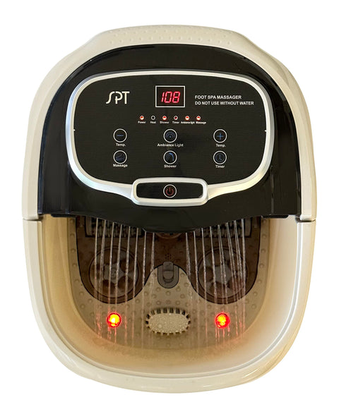 SPA-3549 – SPT Foot Spa Bath Massager w/Motorized Rollers, Tan and Black