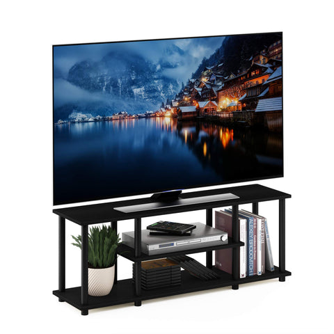 Furinno Turn-N-Tube No Tools 3D 3-Tier Entertainment TV Stand up to 50 inch TV, Round Tubes, Walnut