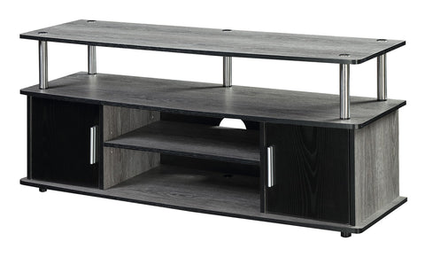 Convenience Concepts Designs2Go Monterey TV Stand 47.25" - Family Room Entertainment Center with Storage Cabinets and Shelves, Modern TV Console for Living Room, Office, Weathered Gray/Black
