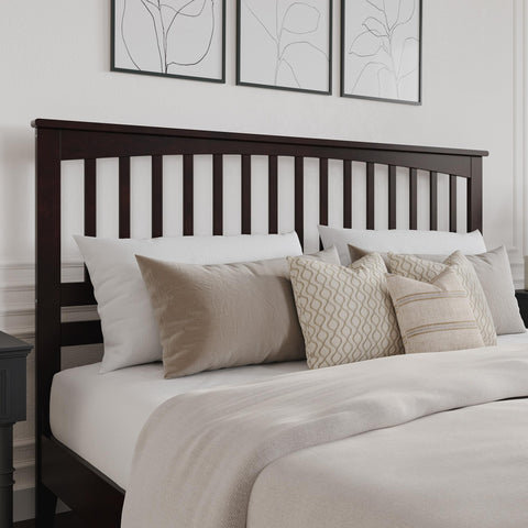 Atlantic Furniture Mission King Wood Headboard in Espresso