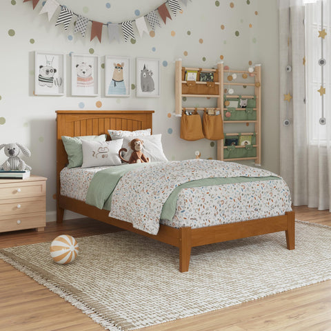 AFI Nantucket Low Profile Solid Wood Platform Bed, Twin, Light Toffee