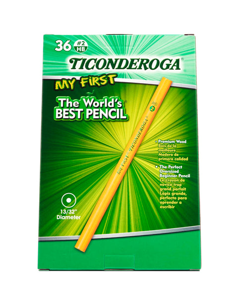 Ticonderoga My First Wood-Cased Pencils , #2 HB Soft, Without Eraser, Yellow, 36 Count (X33036)