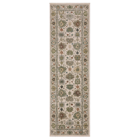 Oriental Weavers Eliana Area Rug - ELI10-2'3" x 7'6" - in Ivory/Multi - Vintage Inspired, Stain Resistant, Family and Pet Friendly, Entryway, Hallway Runner Rug