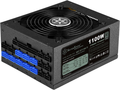 SilverStone Technology ST1100-TI, 80 Plus Titanium 1100W Fully Modular ATX/PS2 Power Supply, 12VHPWR Cable Included, SST-ST1100-TI-X