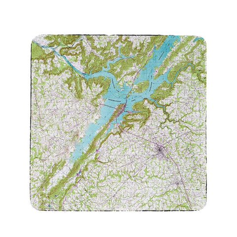 Betsy Drake CT611 4 x 4 in. Lake Guntersville44; AL Nautical Map Coaster - Set of 4
