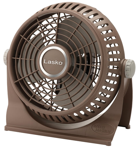 Lasko 505 Small Desk Fan with10-Inch Pivoting Head, Portable Electric Plug-In Table Fan Creates a Quiet Personal Cooling Breeze, Ideal for Travel, Bedroom, Dorm, and Office – Bronze