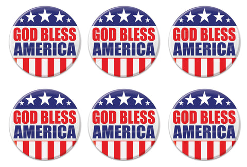 Beistle 6 Piece Patriotic God Bless America Party Buttons USA Fourth Of July Decorations Costume Accessories