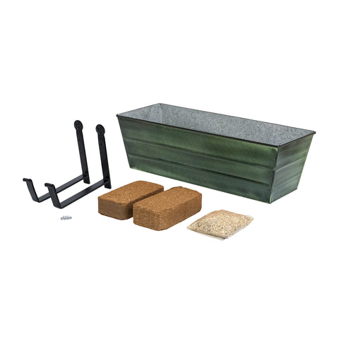 Bloom Box Garden Growing Kit Medium Green with Wall Brackets